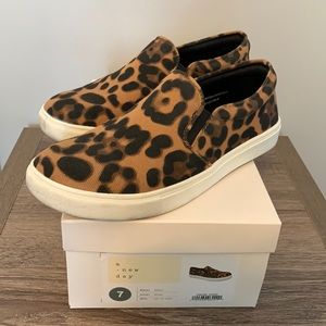 A New Day Reese Canvas Leopard Print Sneakers